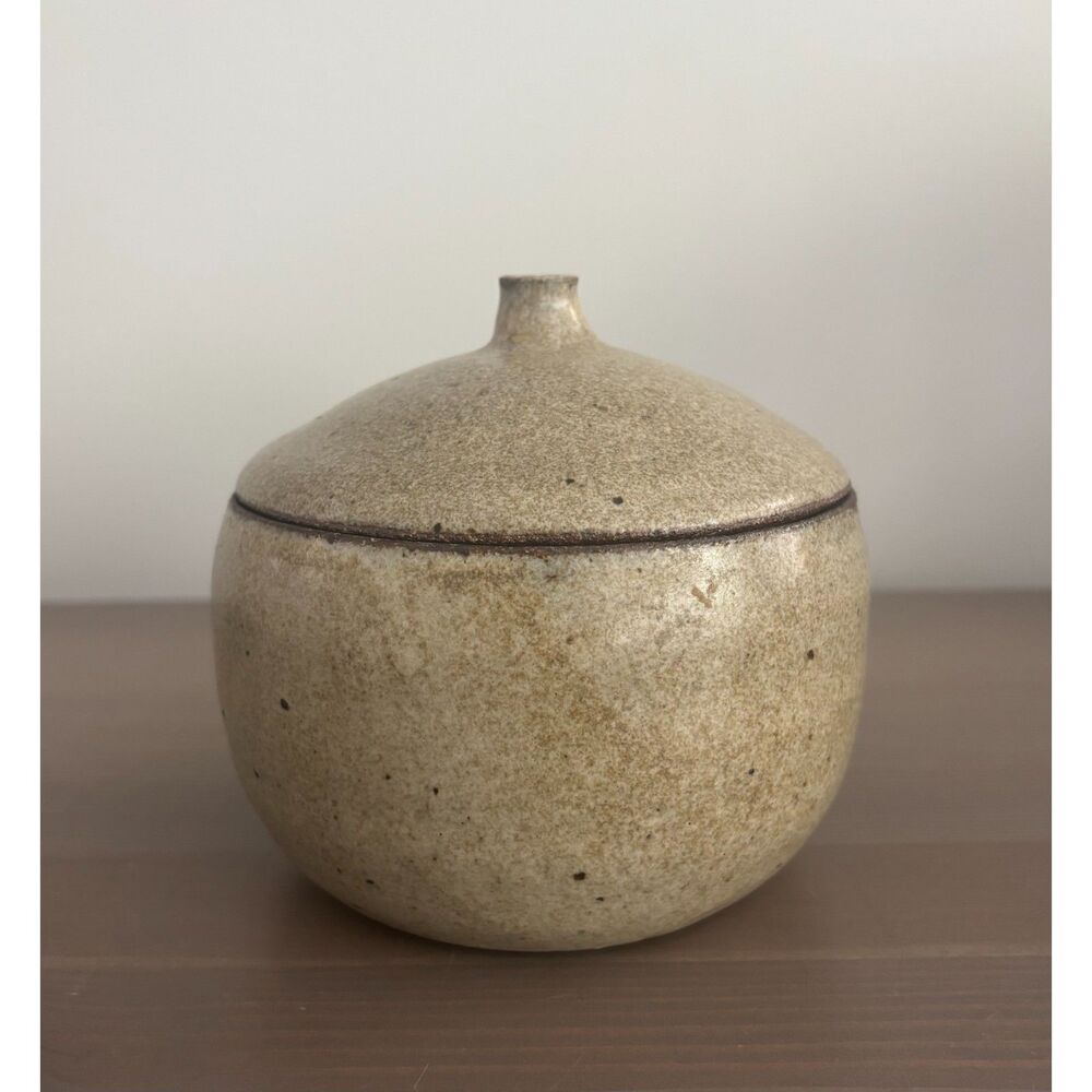 Handcrafted Ceramic Lidded Jar Artist Signed